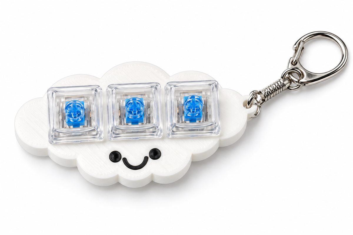 雲のキーカチ|スイッチ3個のカチカチ キーホルダー【送料込み】