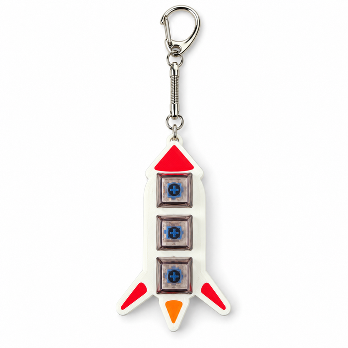 ロケットのキーカチ｜宇宙 キーホルダー スイッチ3個・キャップ付き カチカチ【送料込み】