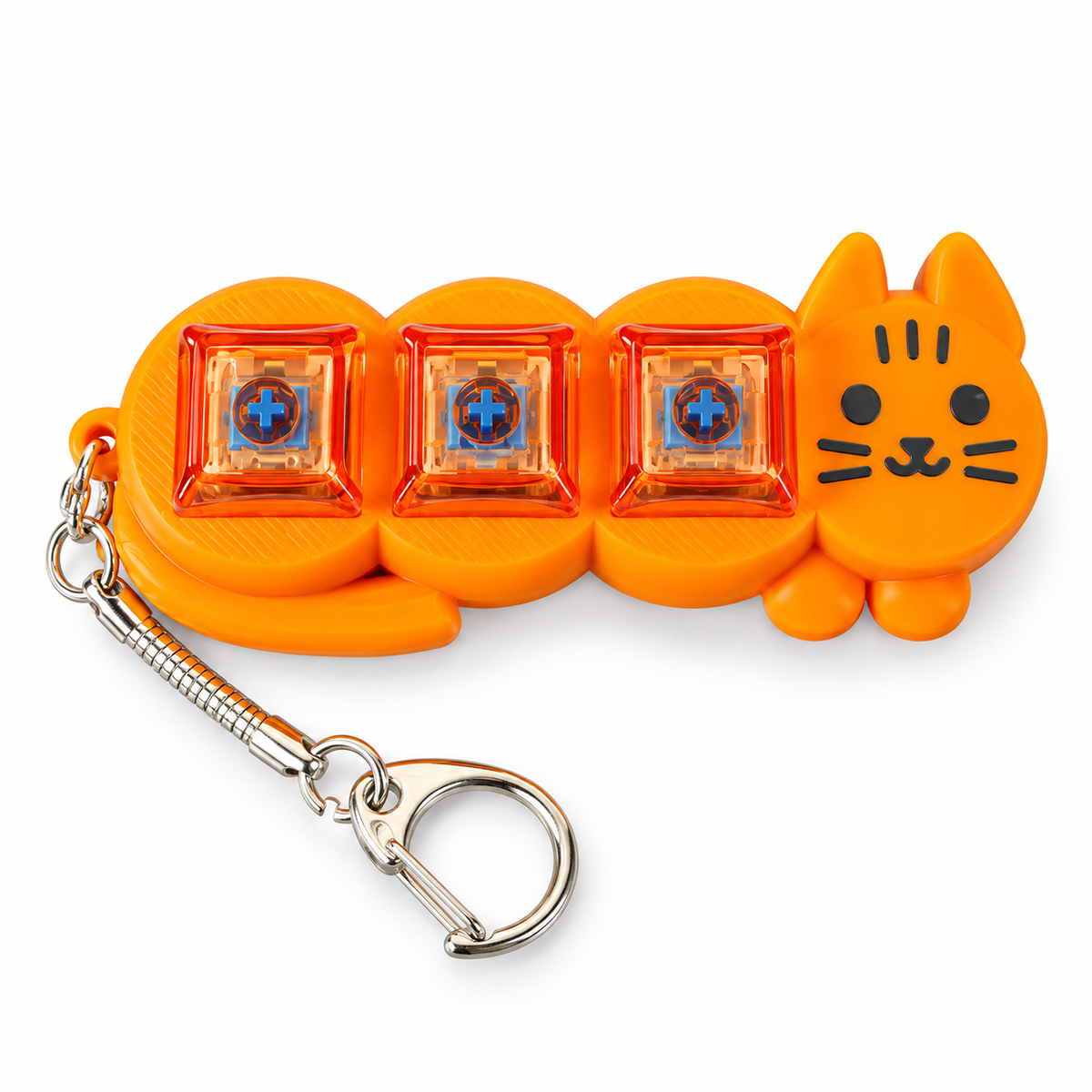 ごろんねこのキーカチ（茶トラ）｜スイッチ3個のカチカチ キーホルダー【送料込み】