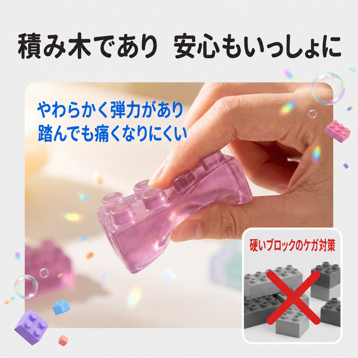 【ZLMO】カラフル ゼリー積み木 40ピース｜組み立てブロック