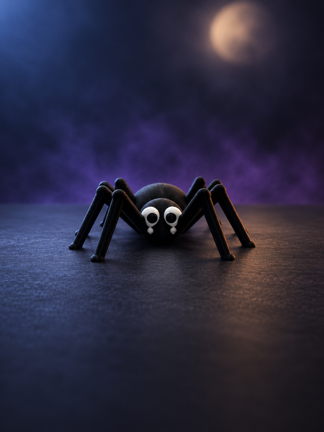 ハロウィン くもの置物｜白い目の黒いくも